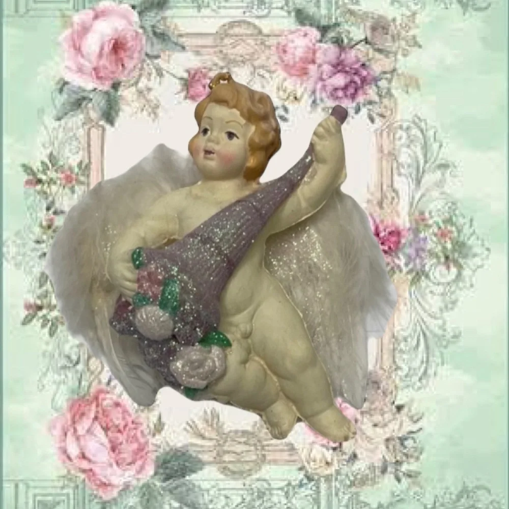 Cherub Angel Victorian Old World Rare Vintage Christmas Ornaments Decorations
